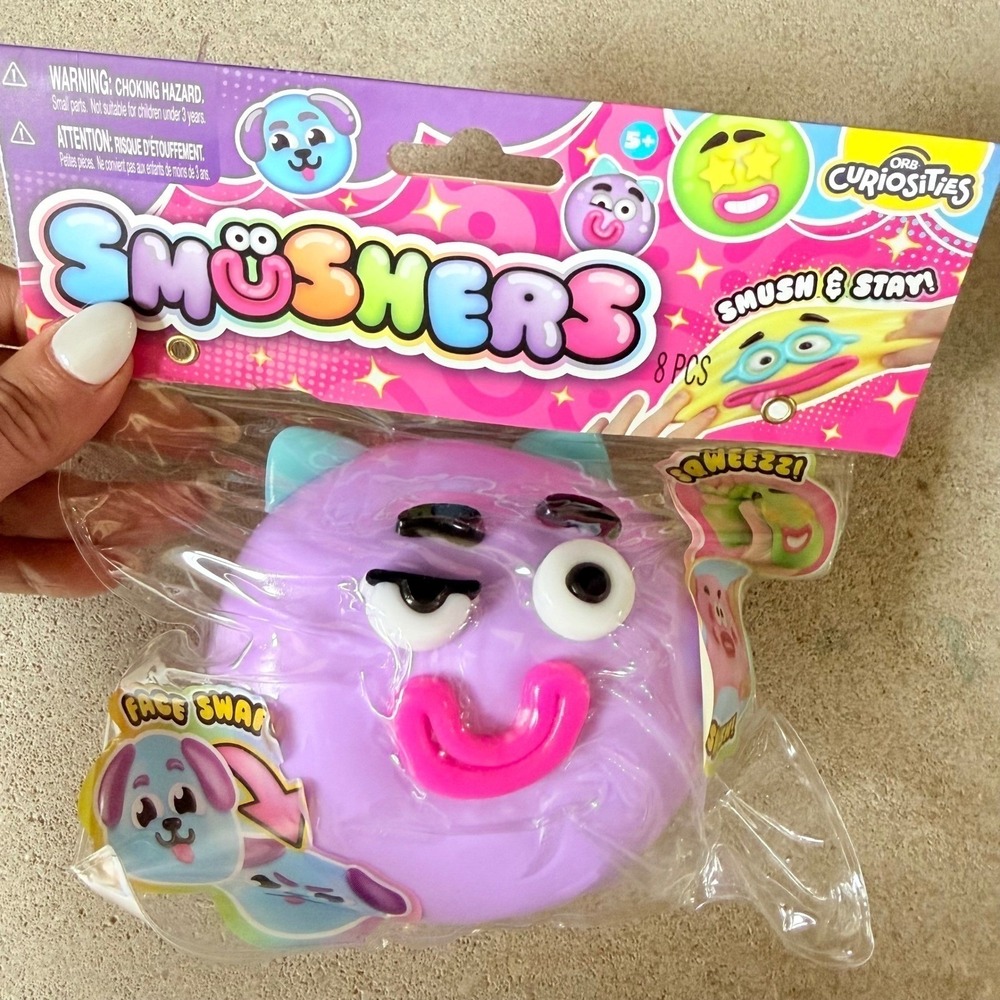 Smushers Face Swap Squeezy Fidget Toy Purple Viral Squishy ORB Curiosities NEW